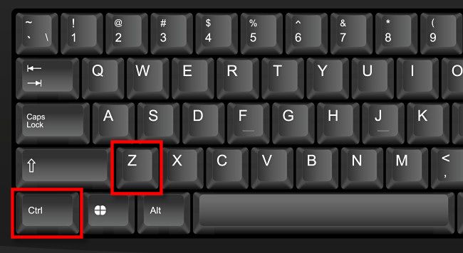 To undo in Windows, press Ctrl+Z on your keyboard.