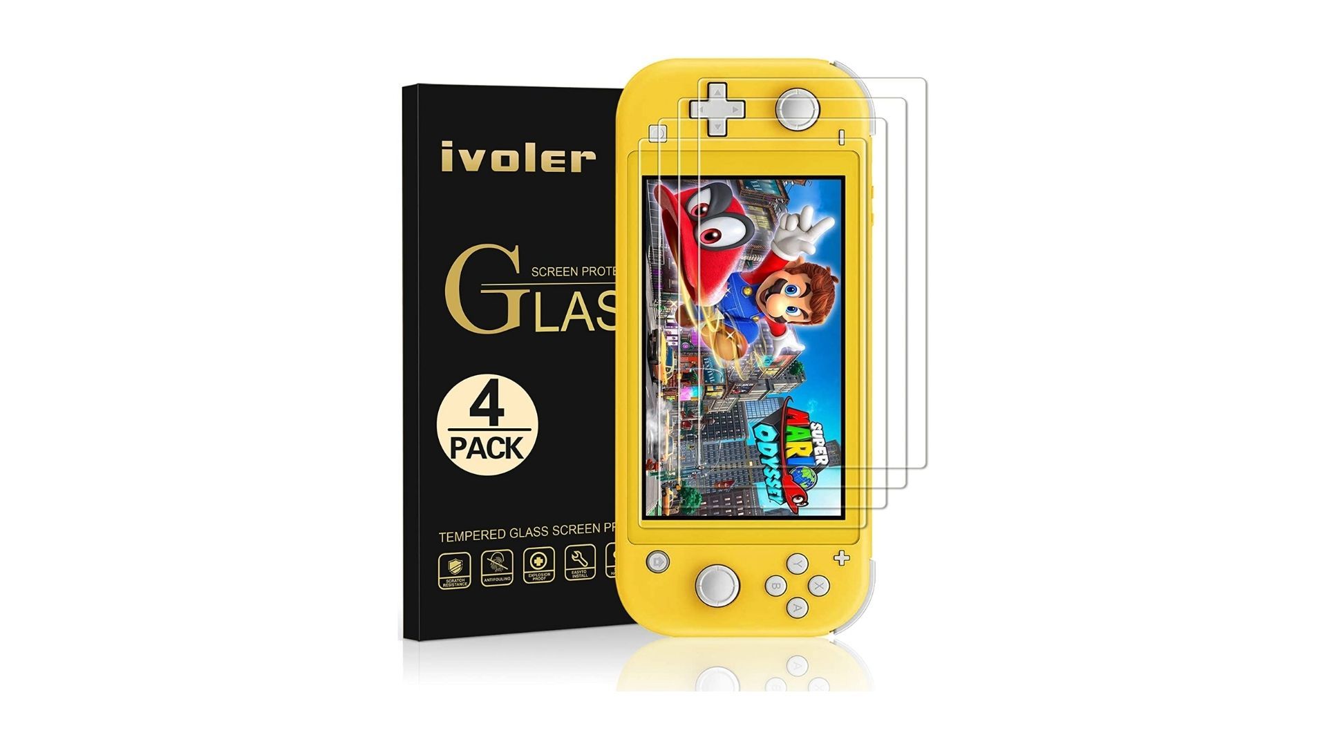 [4 Pack] Screen Protector Tempered Glass for Nintendo Switch Lite from iVoler