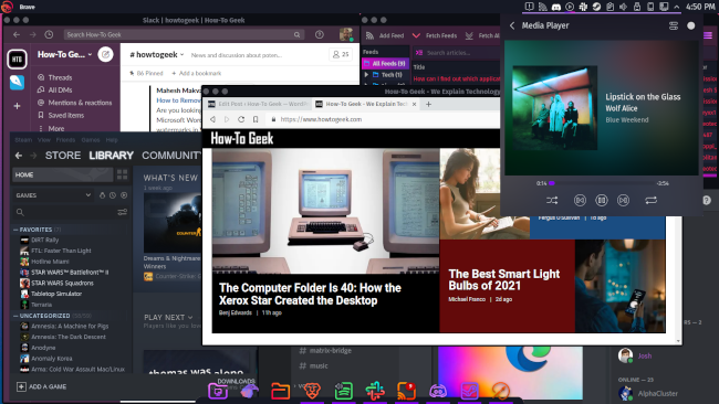 Several apps open on Garuda Linux desktop