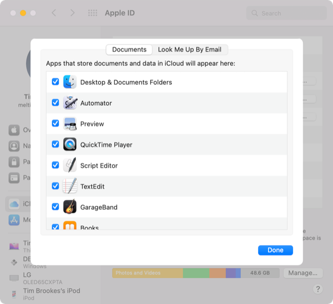 iCloud Drive apps and folders