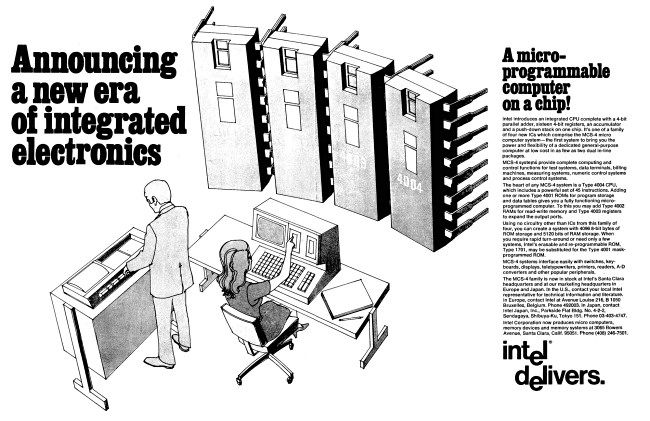 The original Intel 4004 advertisement from 1971