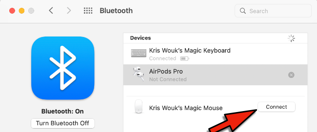 Connecting Magic Mouse to Mac