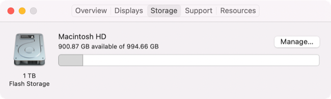 View Mac storage