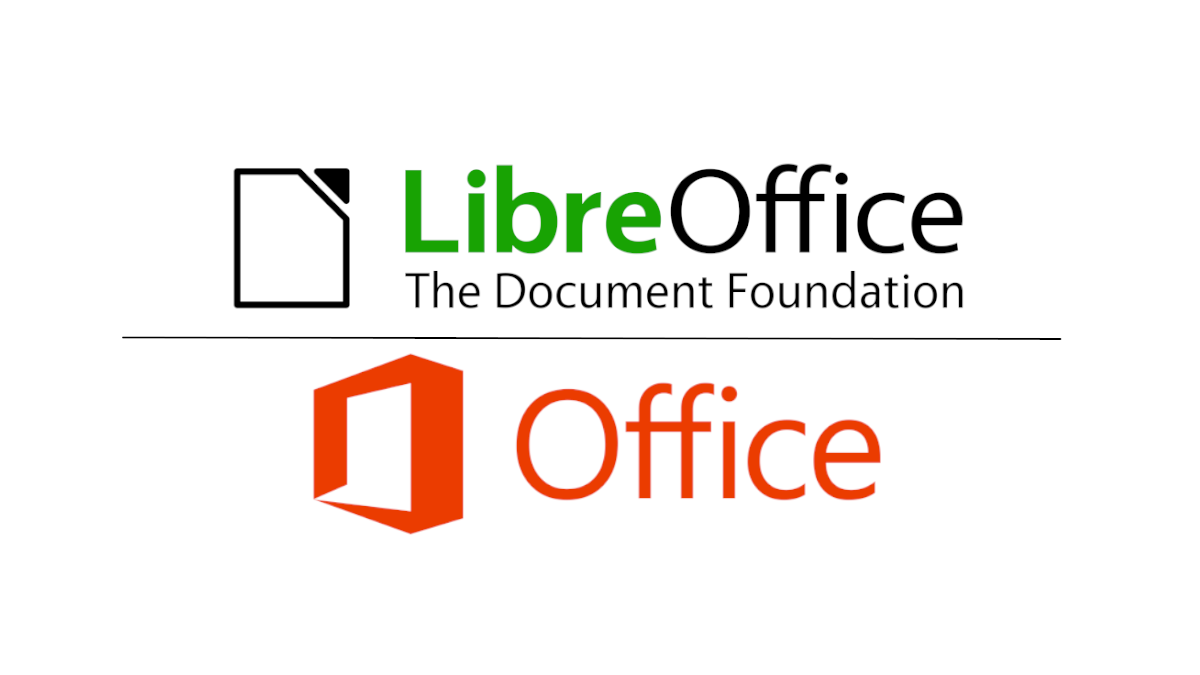 LibreOffice logo above the Microsoft Office logo