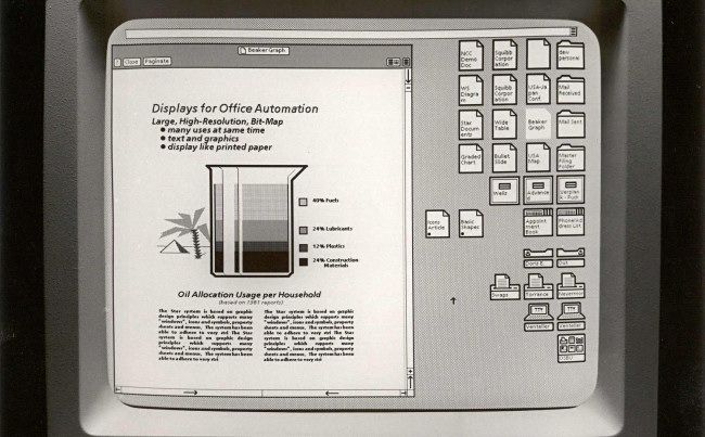 The Xerox Star desktop interface.