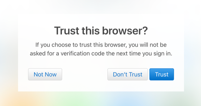 Trust browser on iCloud.com