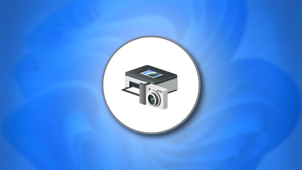 Windows 11 Device Manager or Devices and Printers Icon on a blue background