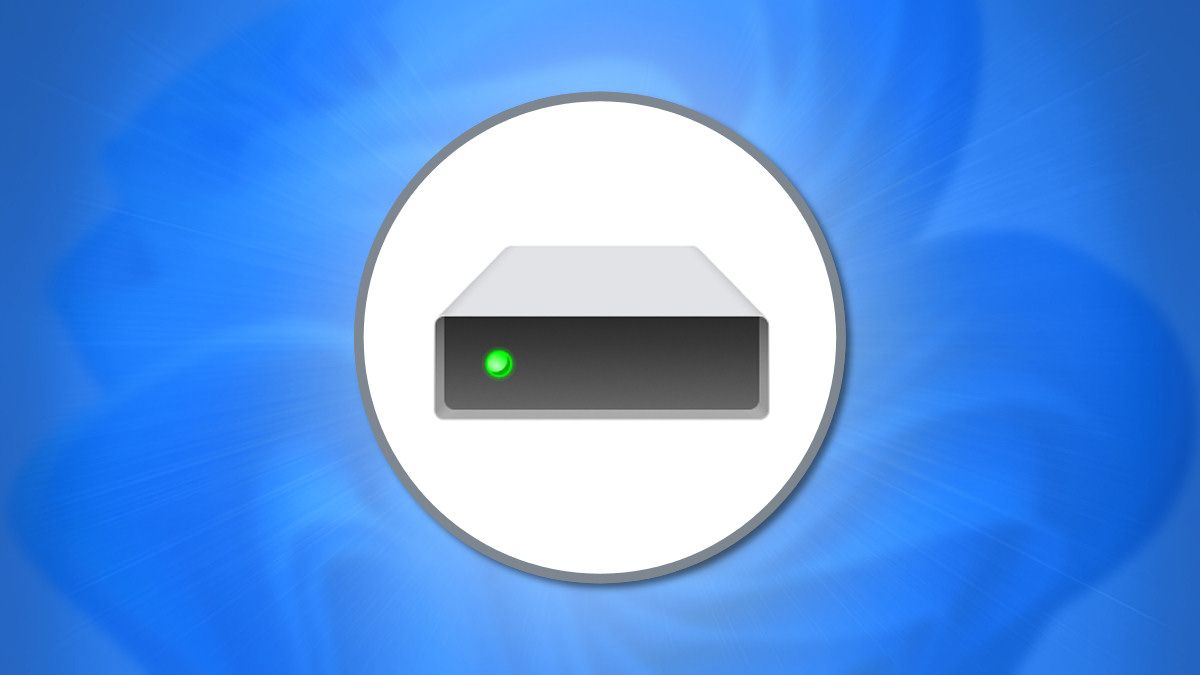 Windows 11 Hard Drive icon on a blue background