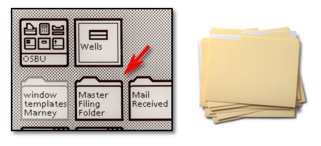 The Xerox Star folder borrowed its design from real manila folders.