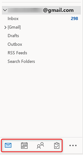 Select a location to make a new folder in Outlook.