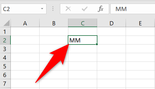 Select a cell in Excel.