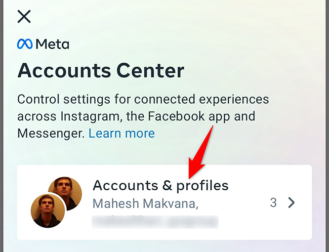 Select "Accounts & Profiles."