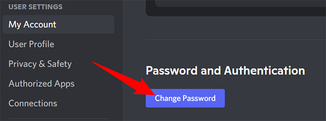 Select "Change Password" from the