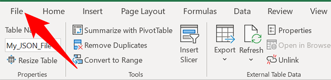 Click "File" in Excel's top-left corner.