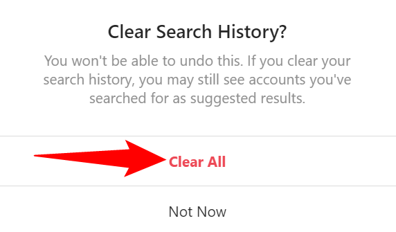 Click "Clear All" in the prompt.