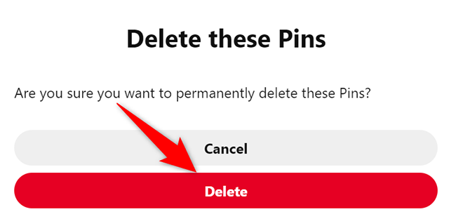 Select "Delete" in the