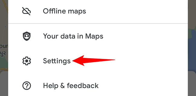Select "Settings" from the Maps menu.