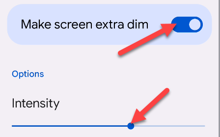 Adjust the intensity slider.