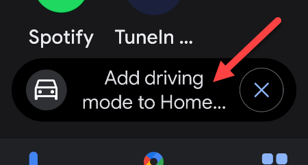 Tap "Add Driving Mode to Home Screen."