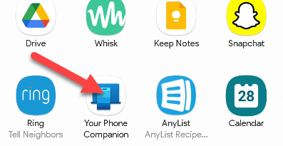 Select "Your Phone Companion."