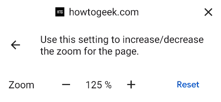 Zoom controls in Chrome on mobile,