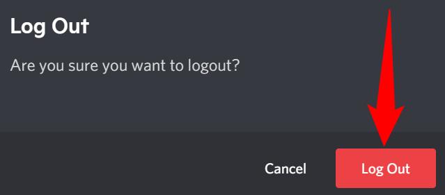 Click "Log Out" in the prompt.