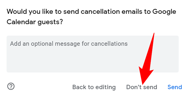 Send event cancellation email.
