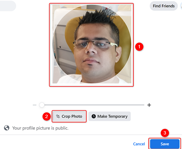 Change the Facebook profile picture on desktop.