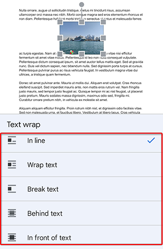 Use an option from the "Text Wrap" menu.