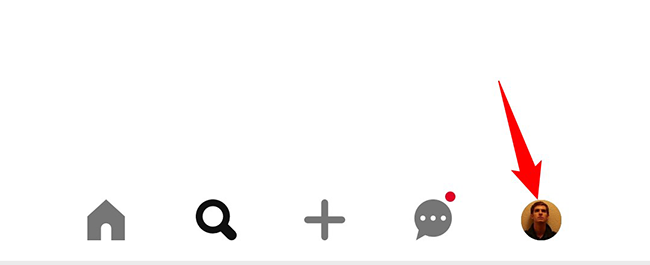 Tap the profile icon at the bottom of the Pinterest app.