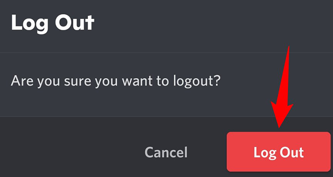 Tap "Log Out" in the prompt.