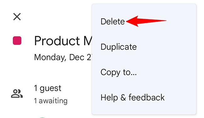 Select "Delete" from the three-dots menu.