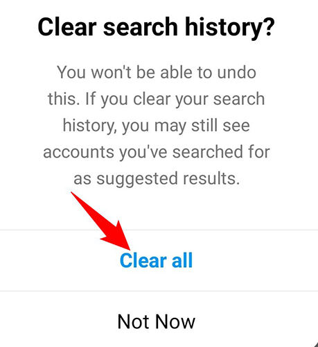 Tap "Clear All" in the prompt.