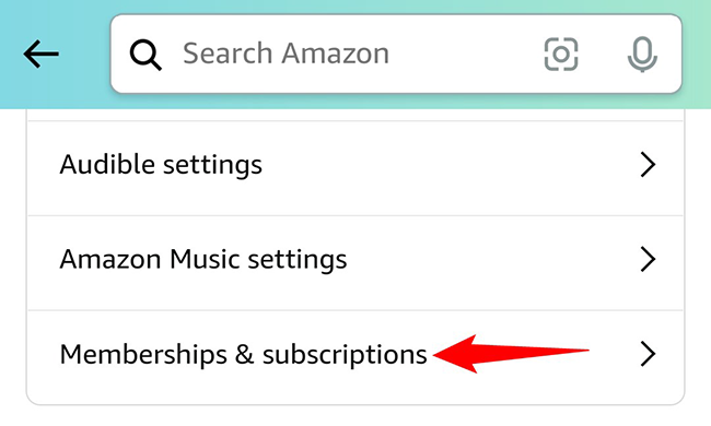 Tap "Memberships & Subscriptions" in the