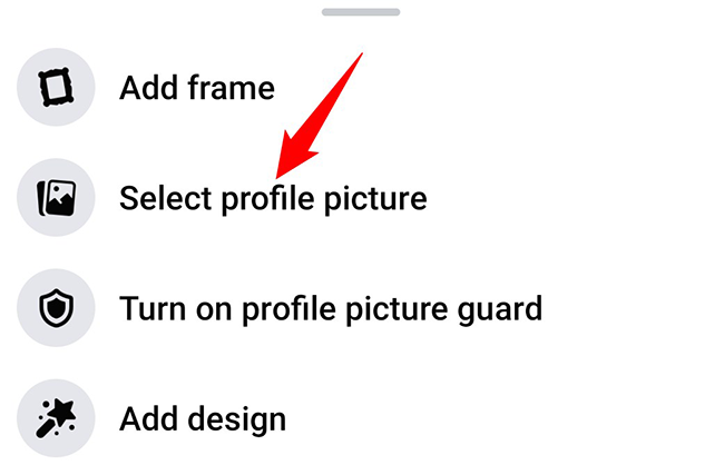 Choose "Select Profile Picture" from the menu.