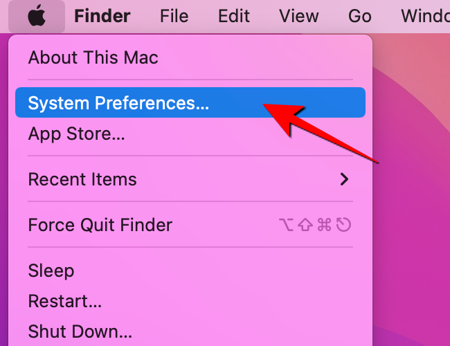 Select Apple menu and choose "System Preferences."