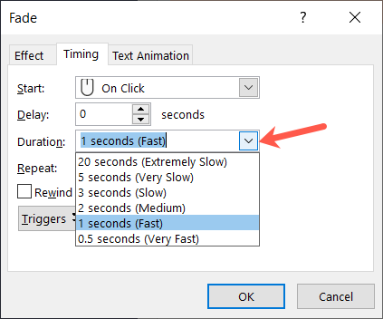 Change the animation duration