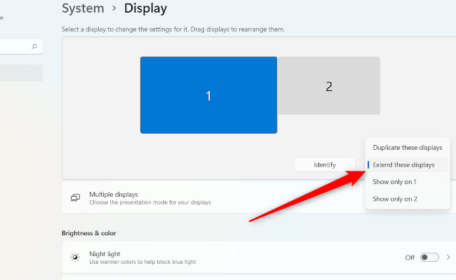 Choose your display options in Windows 11.