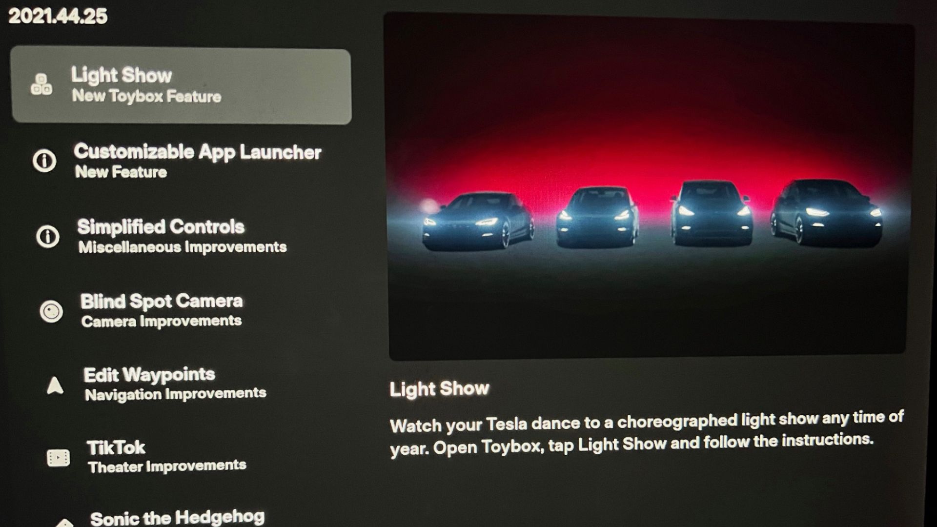 Tesla software update blind spot