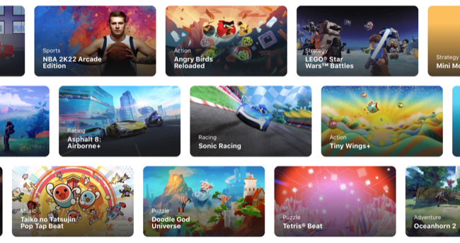 Some Apple Arcade games