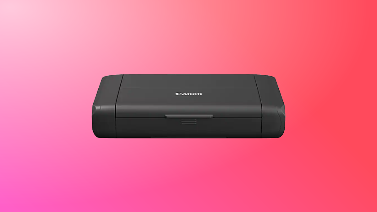 Canon Pixma TR150 on pink background
