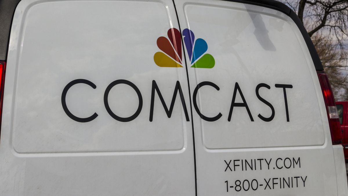 Comcast logo on a van