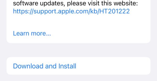 Download and Install iOS update
