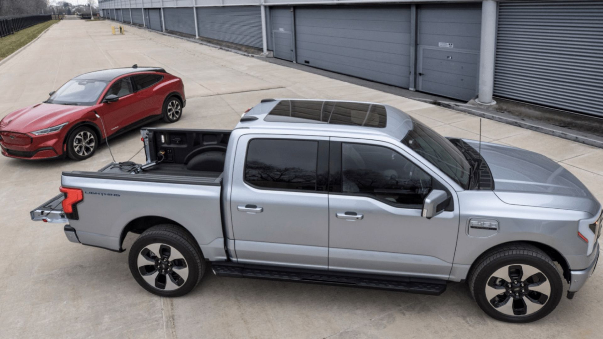 Ford Lightning EV charging another EV