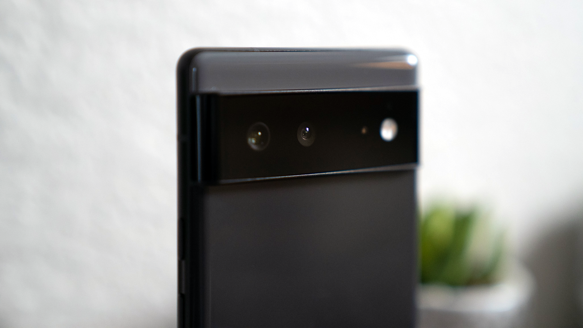 Close-up of the Pixel 6's camera bar on the back of the device