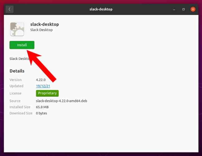install slack from Ubuntu software center