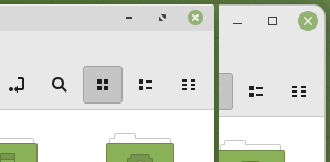 Side-by-side comparison of windows corners in Linux Mint 20.2 and 20.3