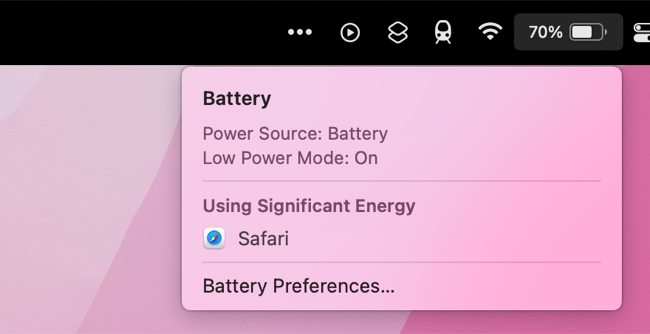 Check for Low Power Mode in Menubar