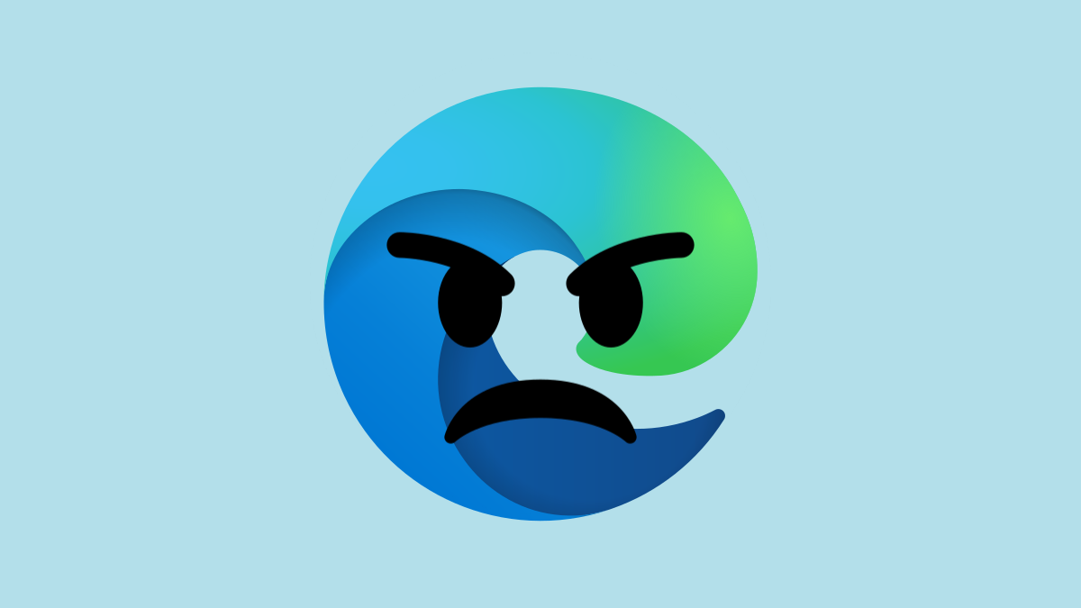 Microsoft Edge with angry face.