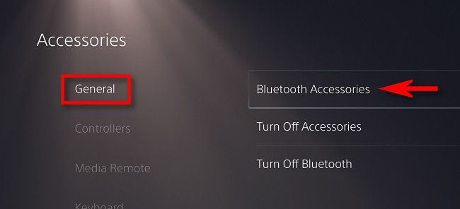 Select General > Bluetooth Accessories